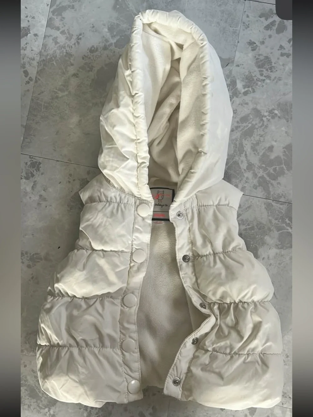 Gymboree Cream Puffer Vest with Hood